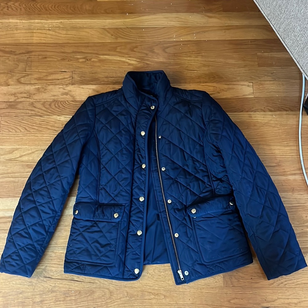 J Crew Factory navy quilted jacket